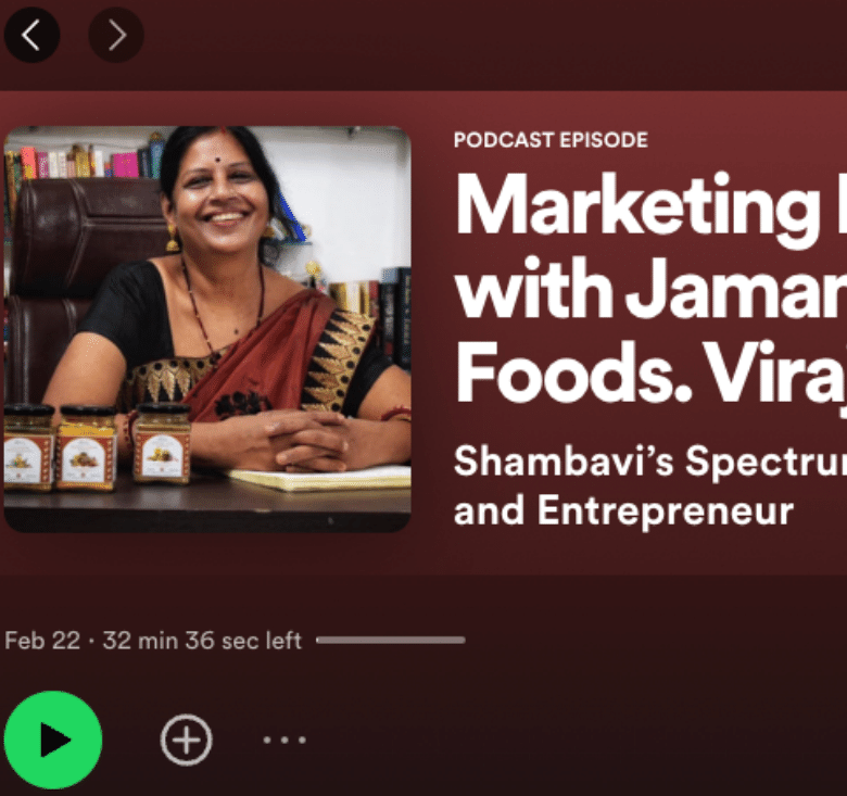 Spotify Satvic Foods Jamana Mahajan
